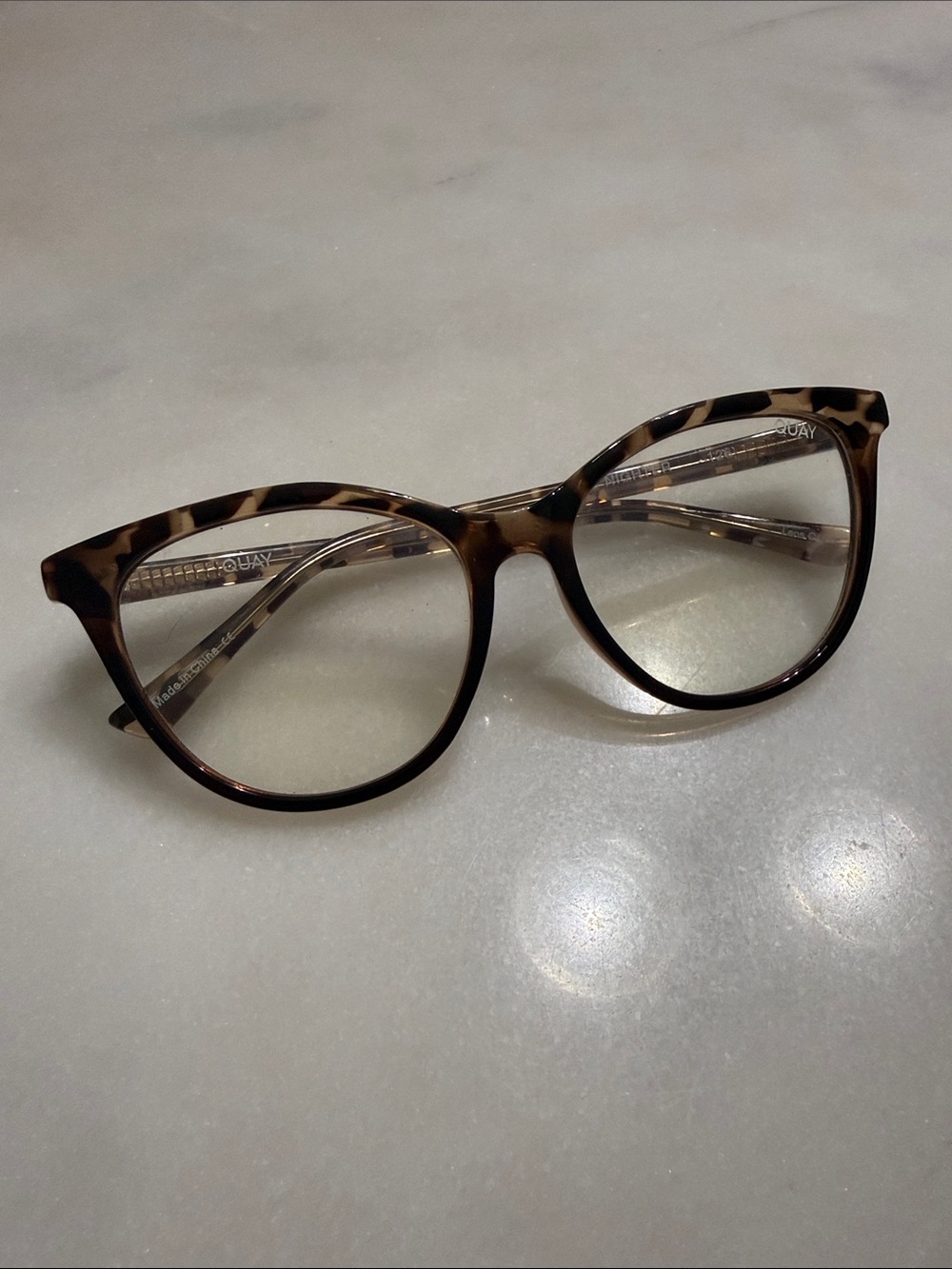 Quay Australia Tortoiseshell Round Frame Glasses in Brown